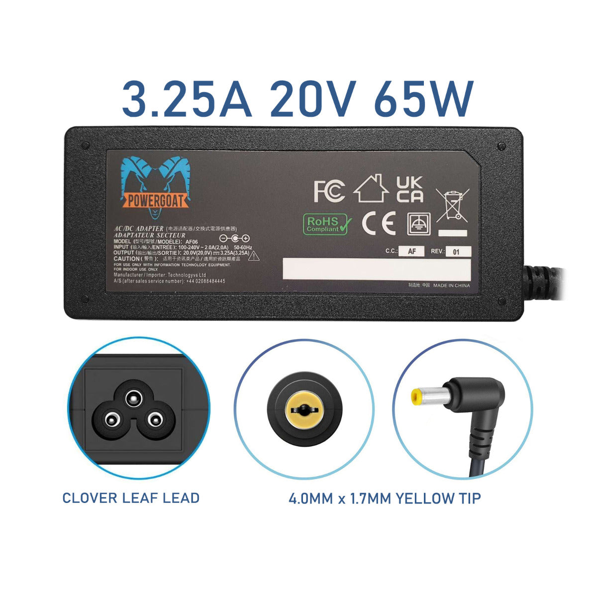 20V 3.25A Laptop Adapter