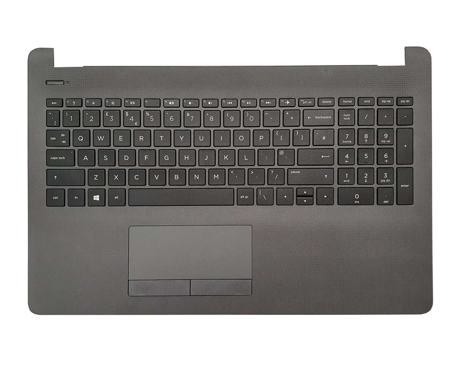 Gray palmrest top cover for HP 258 G6 notebook with touchpad
