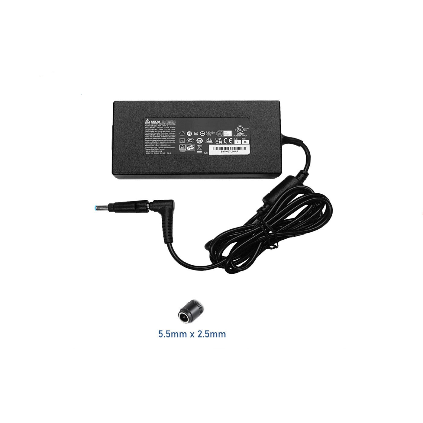Delta 120W AC Adapter Charger 5.5mm x 2.5mm Tip