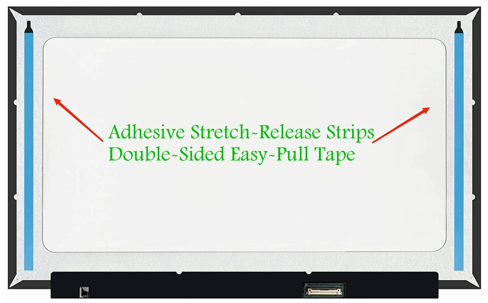 Double-Sided Easy-Pull Adhesive Strips for Laptop Screens – 15.6", 16.0", 17.3"