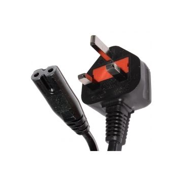 2 PIN C7 MAINS POWER CABLE FIGURE 8 UK PLUG CABLES