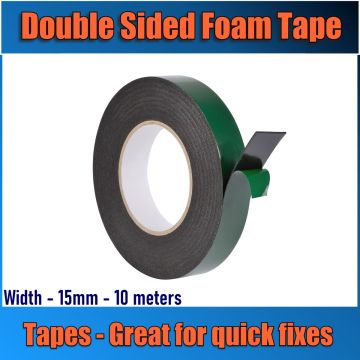 15MM x 10M FOAM DOUBLE SIDED ADHESIVE TAPE ROLL TAPES